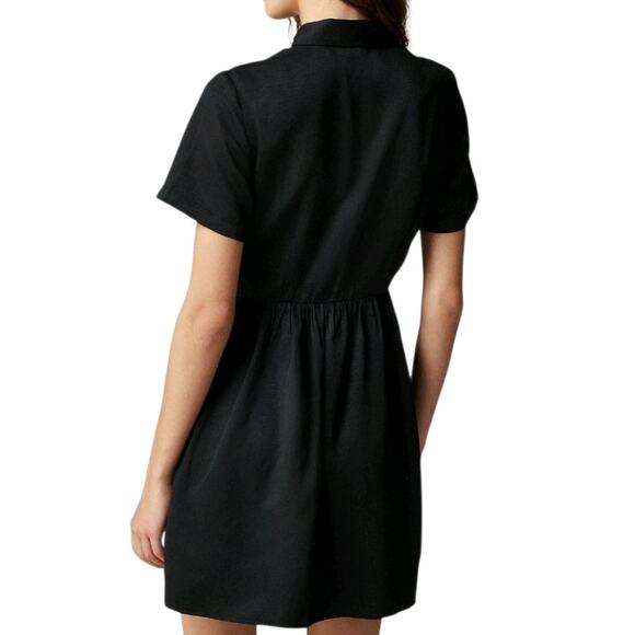 J. Crew Collection Shirtdress With Jewel Buttons Black Mini Short Sleeve Small 6 - Picture 2 of 9